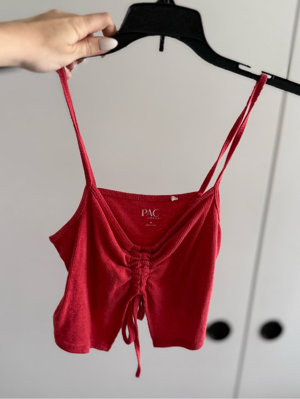 PacSun Red Ruched Front Ribbed Cami